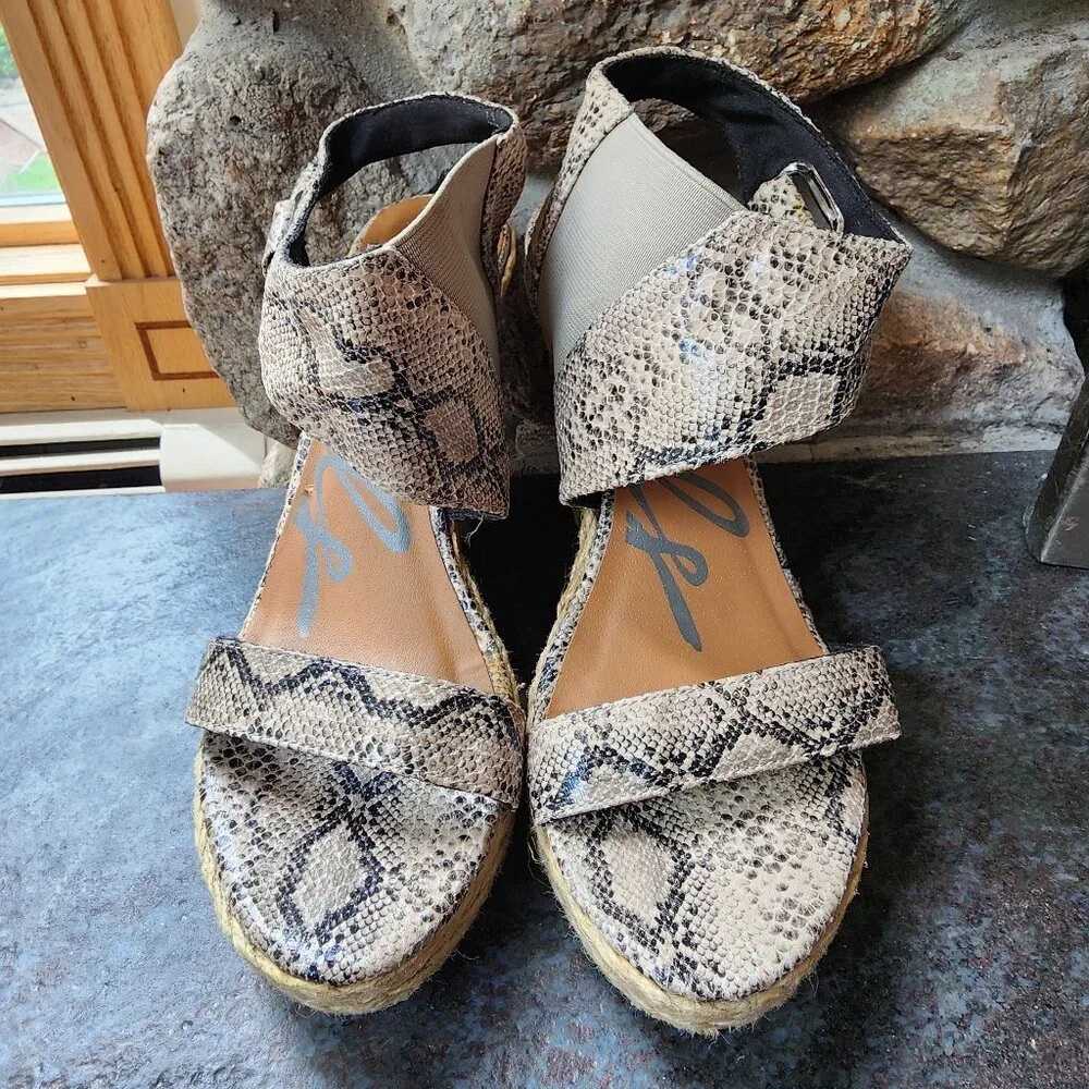 Rebels Kabuki Wedge Snakeskin Sandal Size 7.5